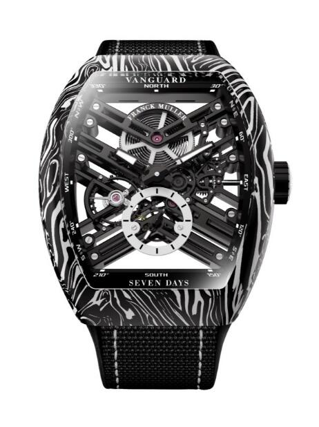 Franck Muller Vanguard Damascus Carbon Skeleton Replica Watch Cheap Price V 41 S6 SQT CARBONE AMS BC (NR)